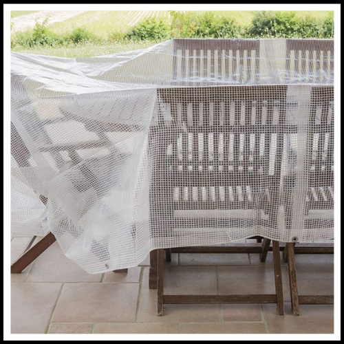 Telo Retinato Trasparente Con Occhielli - Impermeabile 5x5m Per Esterno