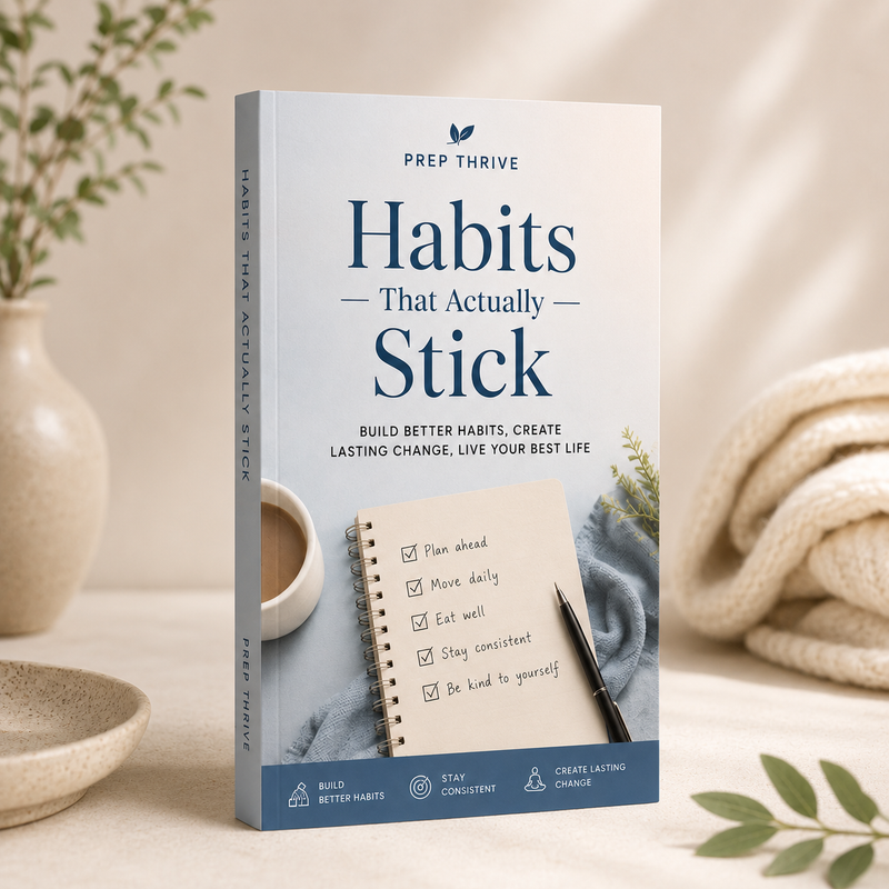 Prep Thrive Habits That Actually Stick guide mockup