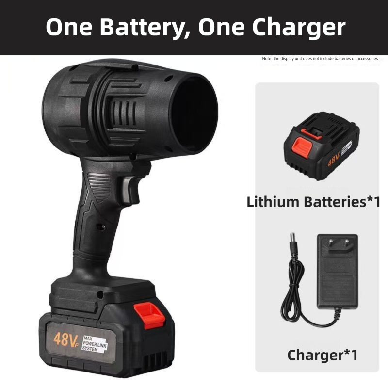 Black Ultra-High Power Cordless Turbine Air Blower With Lithium Battery & global Plug Kit - 30,000 RPM High Velocity and Lightweight Operation for Leaf Blowing, Snow Removal & Multi-Use