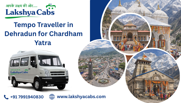 Tempo Traveller for Chardham Yatra in Dehradun offering safe, comfortable group travel for a divine Himalayan pilgrimage.
