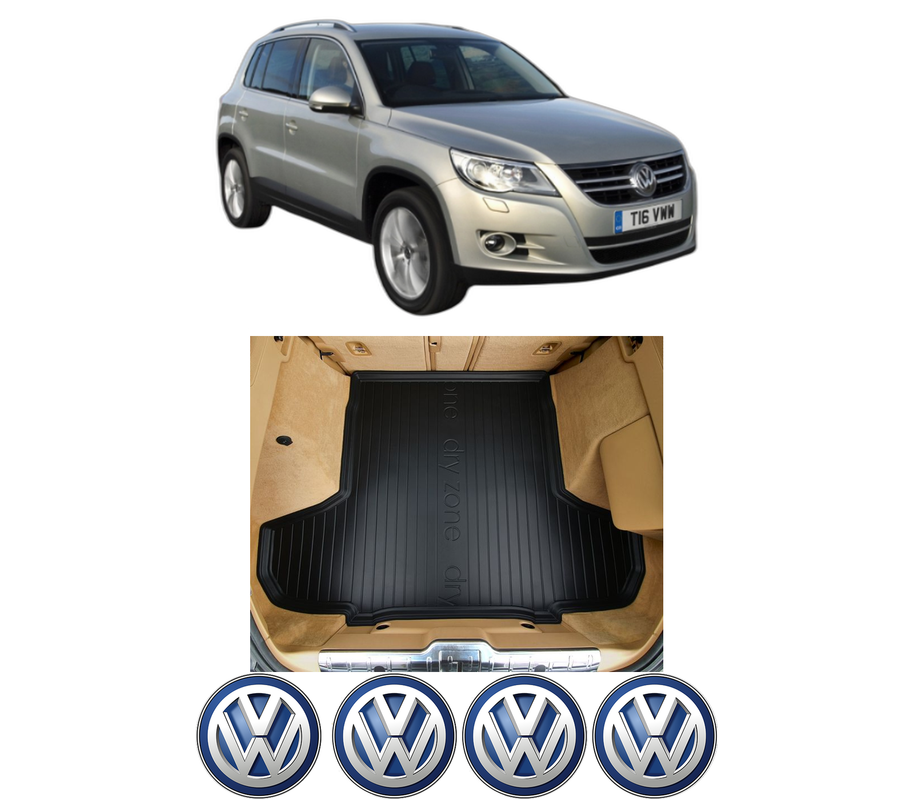Tavita Portbagaj Volkswagen TIGUAN VAN (5N_) din 2007-2018, Protectie Portbagaj Auto, 4x Stickere auto cu Volkswagen