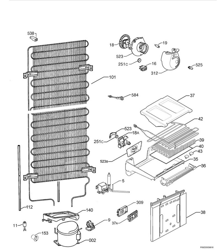 Esquema sistema refrigeración Zanussi