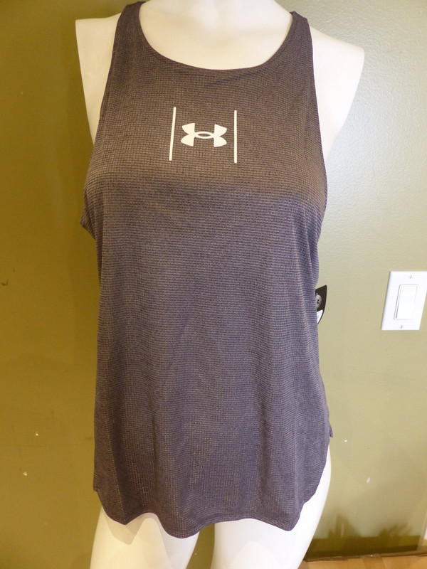 UNDER ARMOUR SPEED STRIDE GREY WOMENS TANK TOP WMNS SIZE LG 1356219