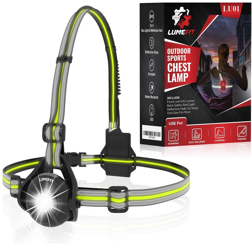 LUMEFIT running chest light worn at night
