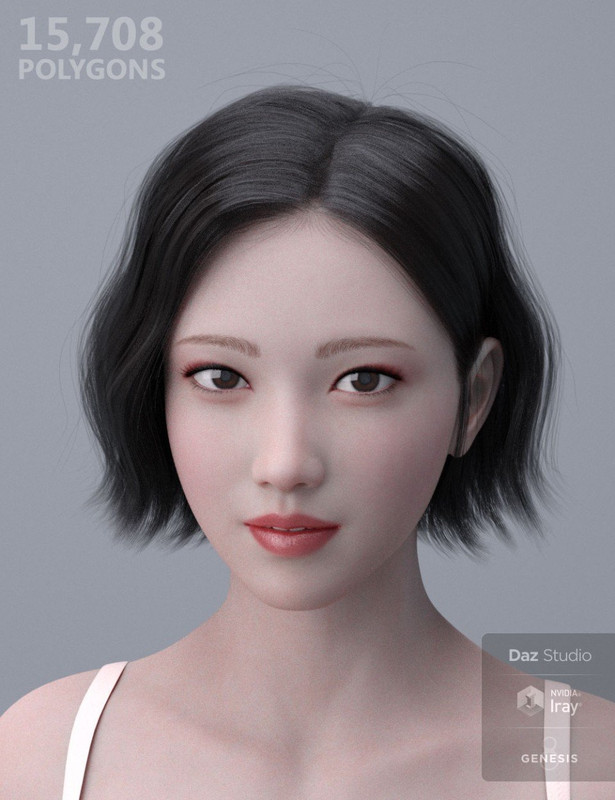 HY Wavy Bob Hair for Genesis 3 and 8 HY Wavy Bob Hair for Genesis 3 and 8