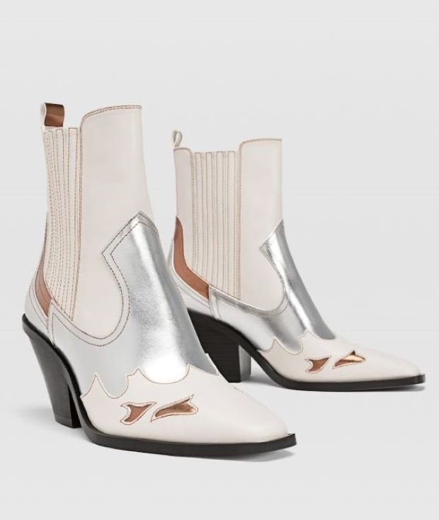 Stradivarius bele kaubojke sa metaliziranim detaljima