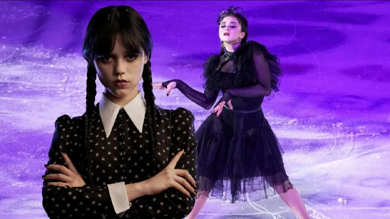 Merlina sobre hielo, patinadora olímpica recrea baile de la serie ‘Wednesday’