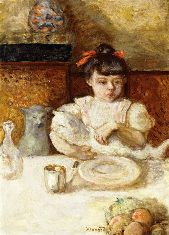 Pierre-Bonnard-Child-and-Cats-Enfant-et-Chats-c1906-oil-on-canvas-Meister-Drucke-892591