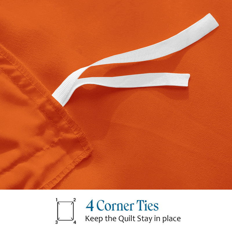 Picture of 1000 TC 100% Egyptian Cotton Duvet set Zipper Closur Ultra Soft Durable and Fade Resistant Color Orange Solid size King