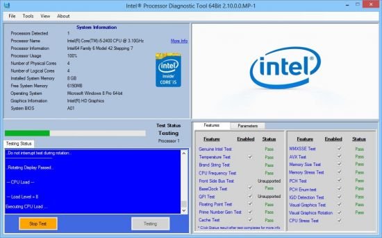 Intel Processor Diagnostic Tool 4.1.7.39