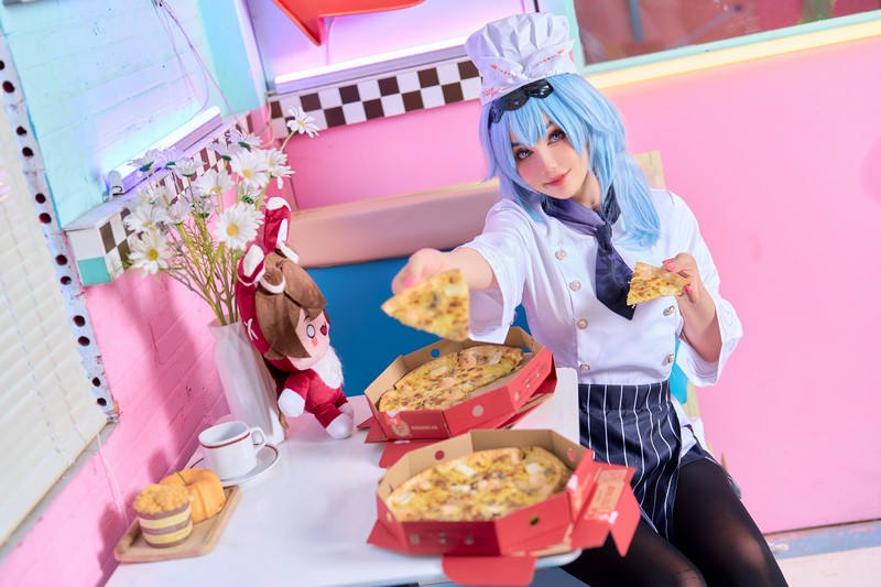 Joyce Lin2x Eula Pizza Cosplay Genshin Impact 写真 49P插图6