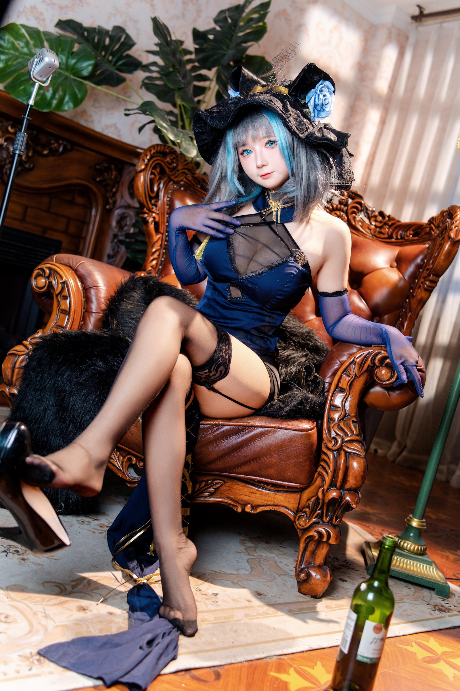 喜欢爱理吗COS二次元写真：柴郡旗袍高清图集（36P-453.8M）插图1