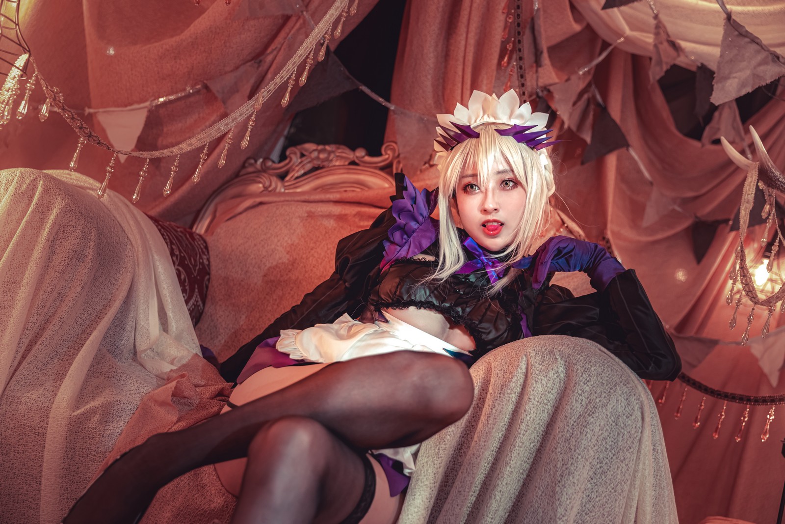 冬马路纱 黑枪呆 Cosplay 写真合集｜FGO 阿尔托莉雅 黑化版 图集＋视频（40P＋1V｜685MB）插图