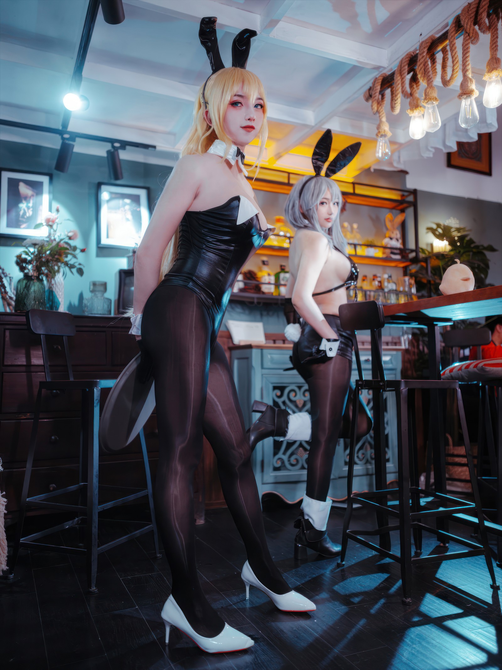 刺青Poi 北卡罗来纳 & 华盛顿 兔女郎 Cosplay｜碧蓝航线 双人写真（含隼隼子）【40P｜308MB】插图3