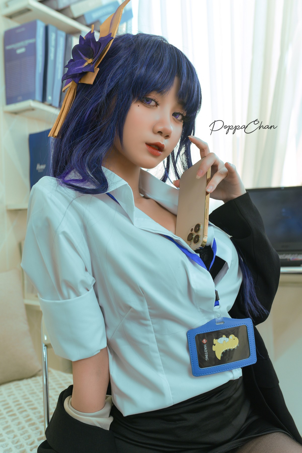 PoppaChan Raiden Shogun Officer Cosplay (Genshin Impact) – 25 Photos 3 Videos 166MB插图