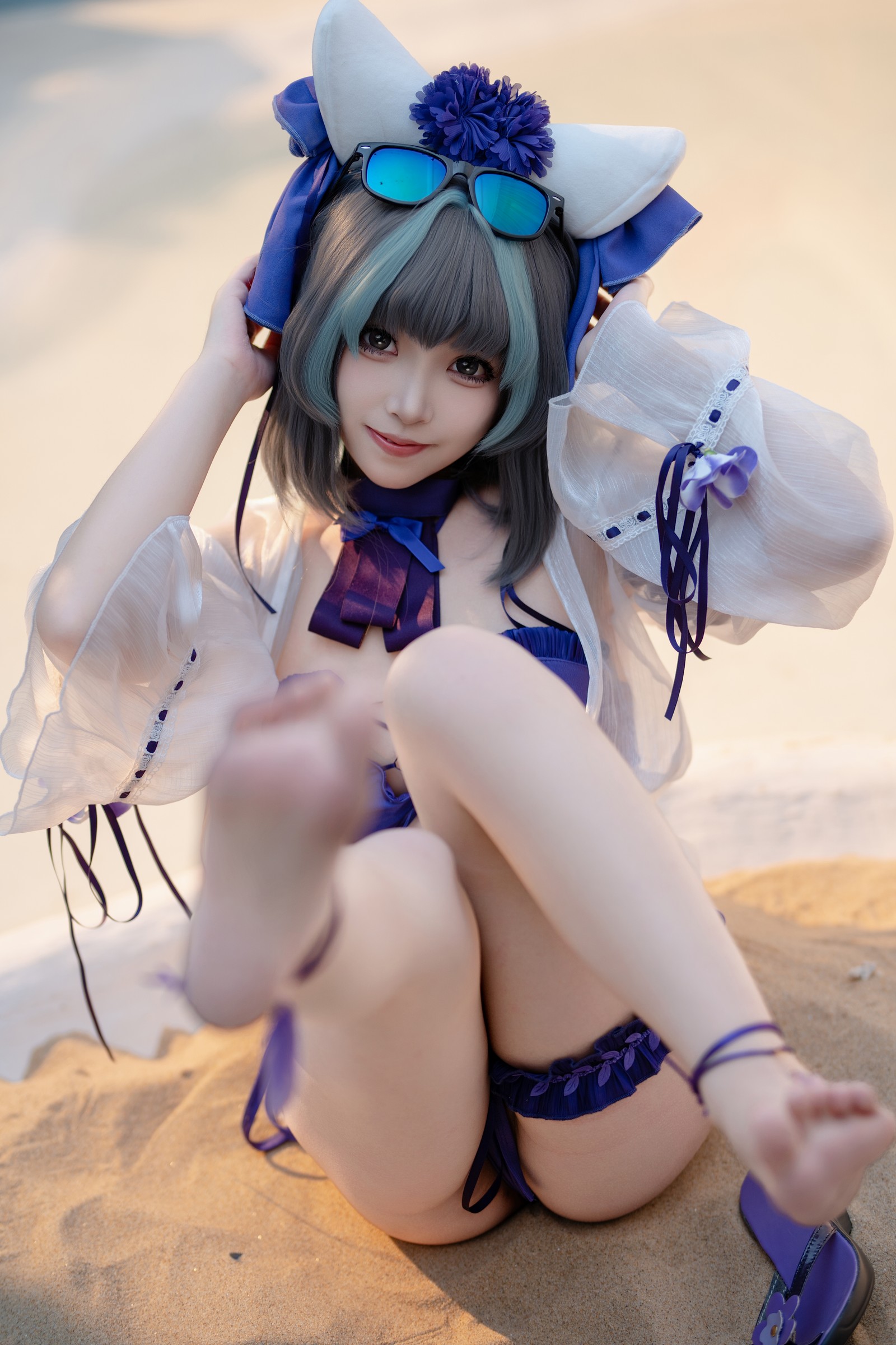 Bangni邦尼 – 泳装柴郡 Cosplay 高清写真集（86P-832MB）碧蓝航线插图6