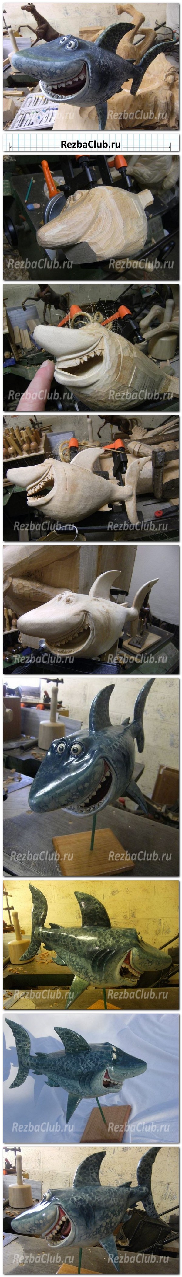Инструкция резчику - деревянная акула из мультика