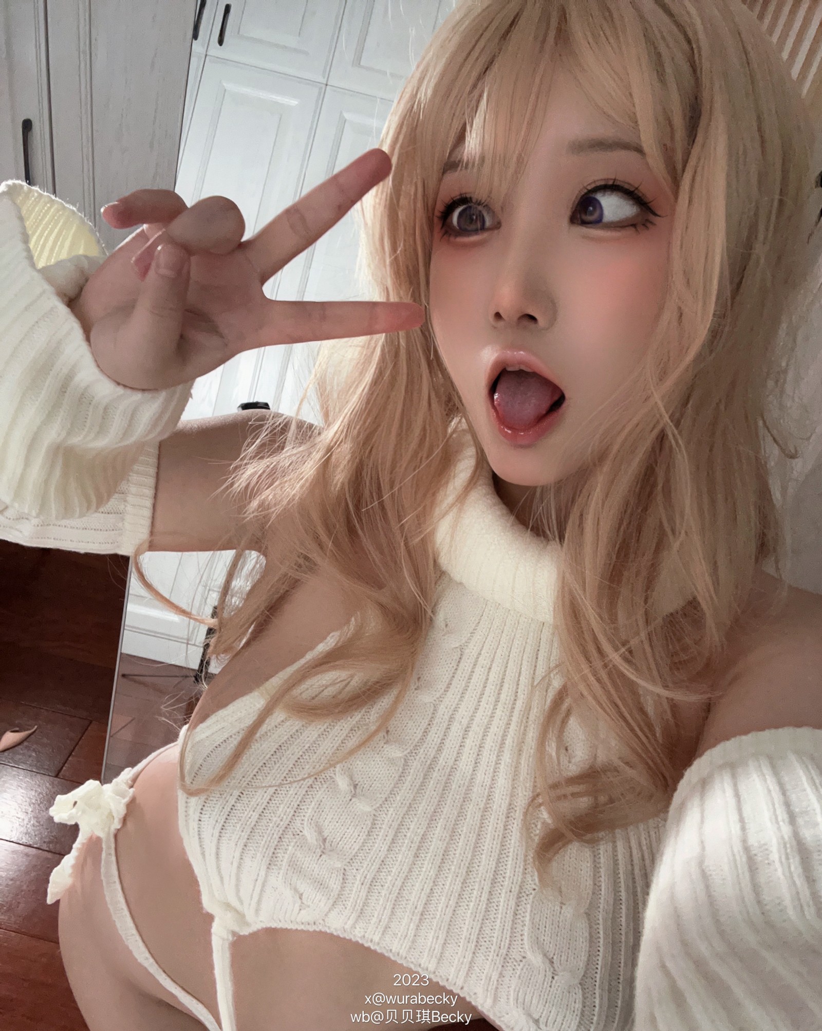 贝贝琪 Becky 白色毛衣 主题 写真集｜日常风高清摄影（25P｜149MB）插图6