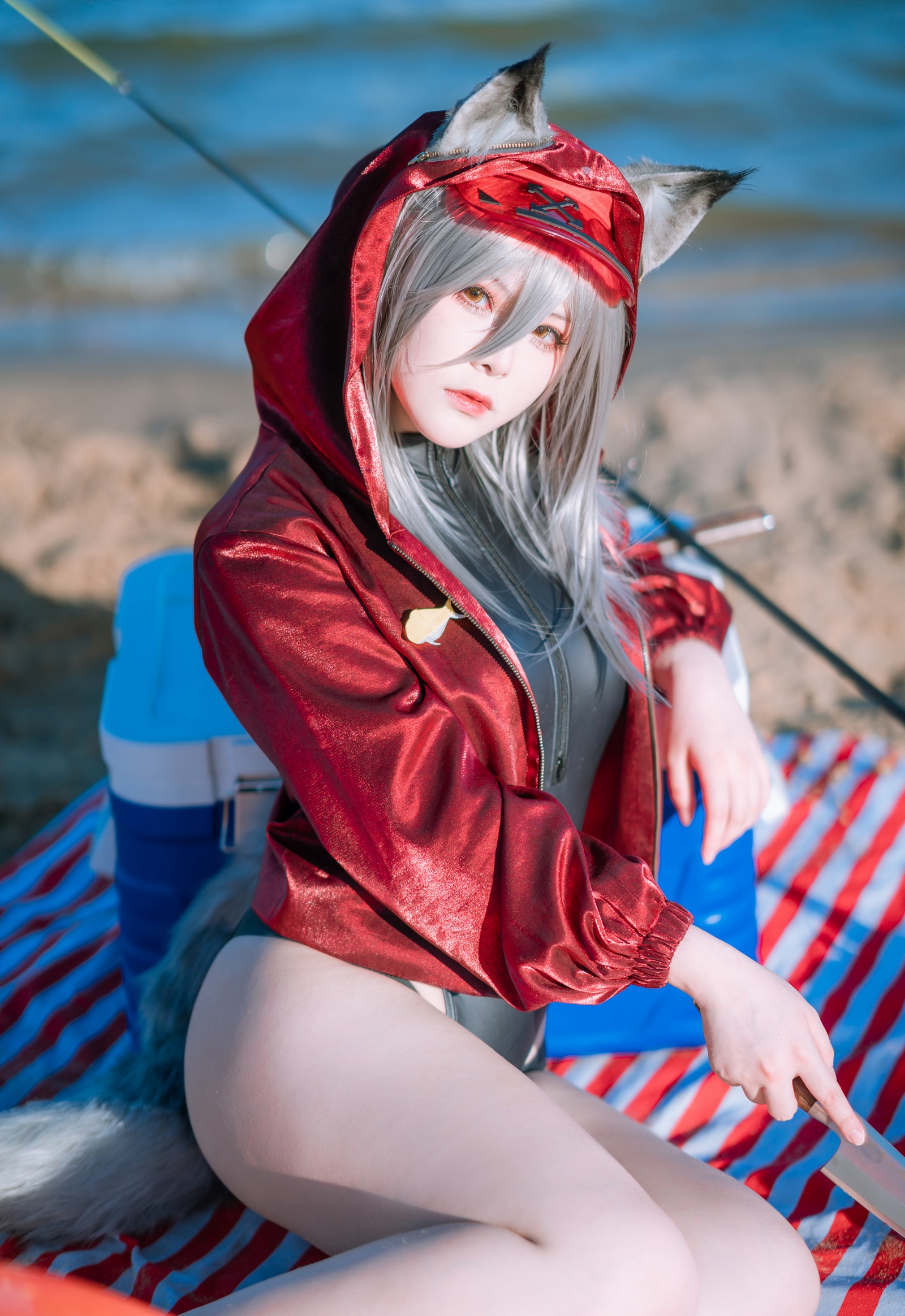 w百合欧皇子w 明日方舟轻风LB01红写真集 – Arknights COS高清 [12P-97MB]插图2