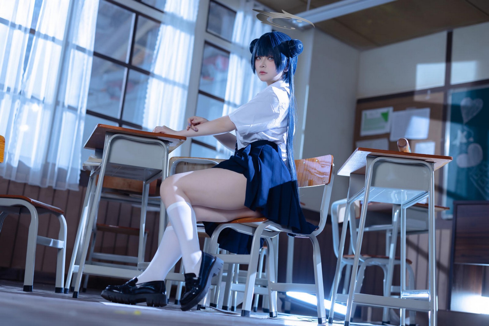 屿鱼 Yuyu 蔚蓝档案 妃咲 JK Cosplay 写真集（61P｜798MB）插图5