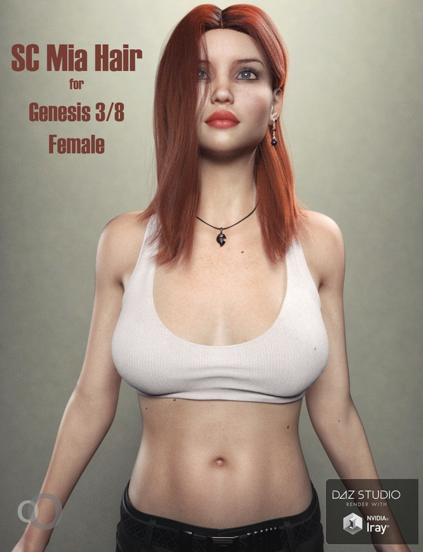 SC Mia Hair for Genesis 3 - 8 Female