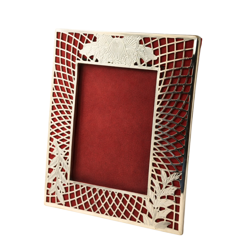 German Silver, Lotus Photo Frame Rectangle