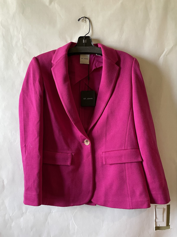 ST. JOHN WOMENS NOTCH COLLAR MILANO KNIT SUIT COAT IN ORCHID K6111E2 WOMENS 4