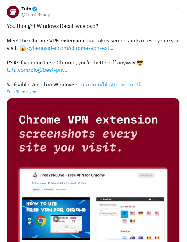 Chrome Extension FreeVPN.One