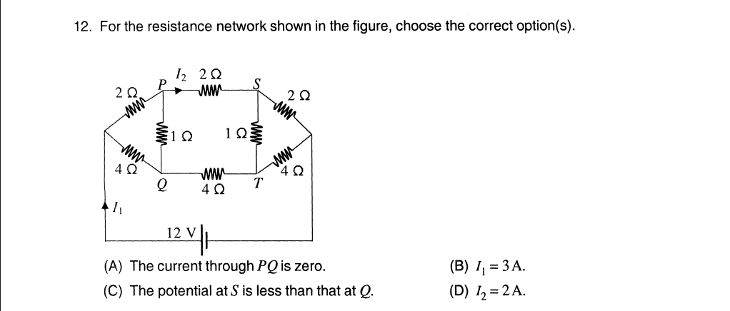 IIT JEE 2012 Current Electricity Question