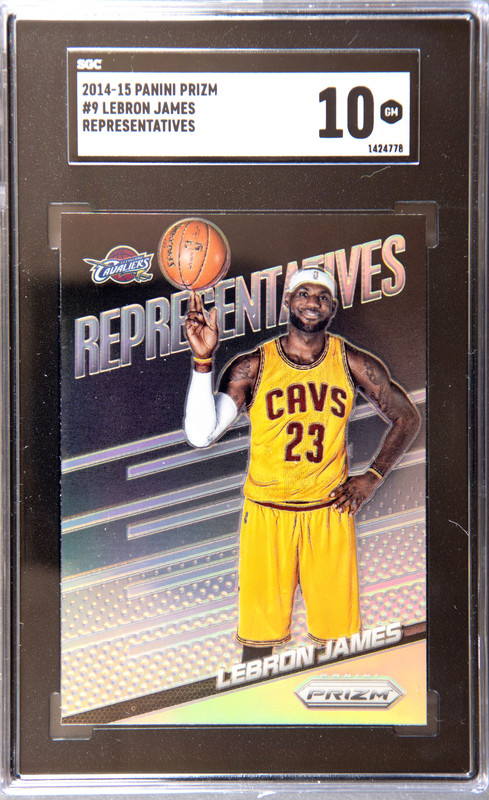 2014-15_Panini_Prizm_9_LEBRON_JAMES-Representatives__SGC-Grade-10GM_Auth-1424778-front