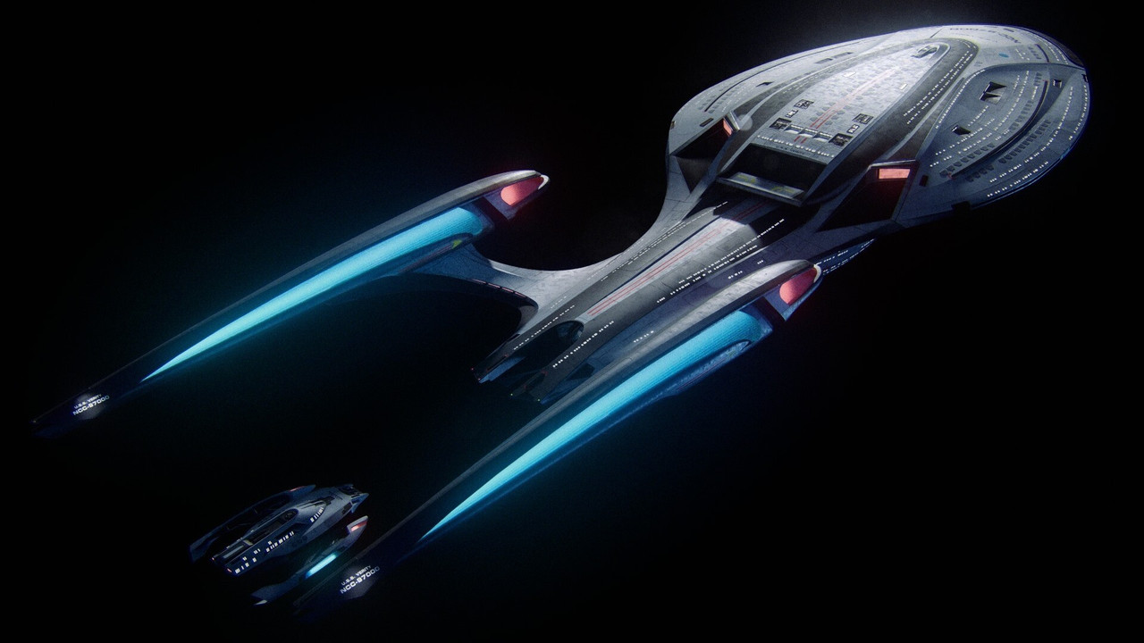 The Laika undocking from the aft port of the Enterprise