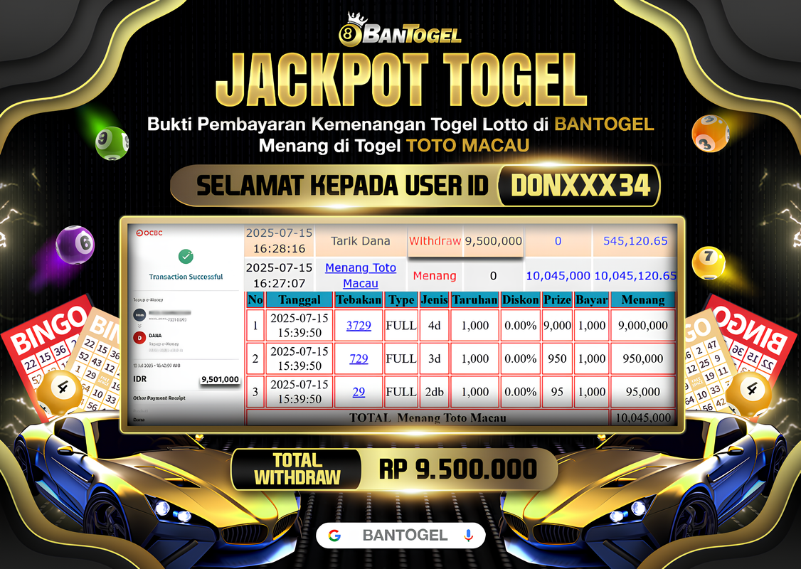 BUKTI JACKPOT LUNAS BANTOGEL