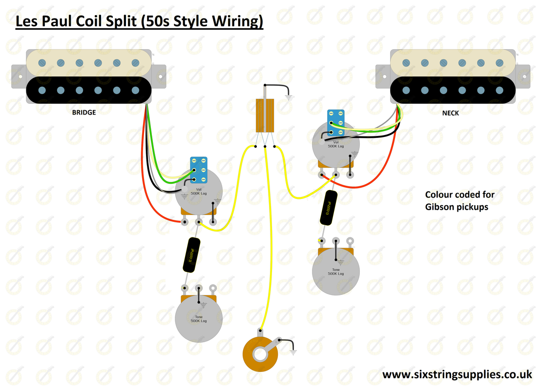Coil Split Les Paul Wiring | Six String Supplies | Split Humbucker Wiring Diagram | | Six String Supplies