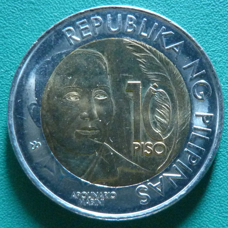 10 Pesos. Filipinas (2014) Apolinario Mabini FIL-10-Pesos-2014-150-aniversario-Apolinariio-Mabini-anv