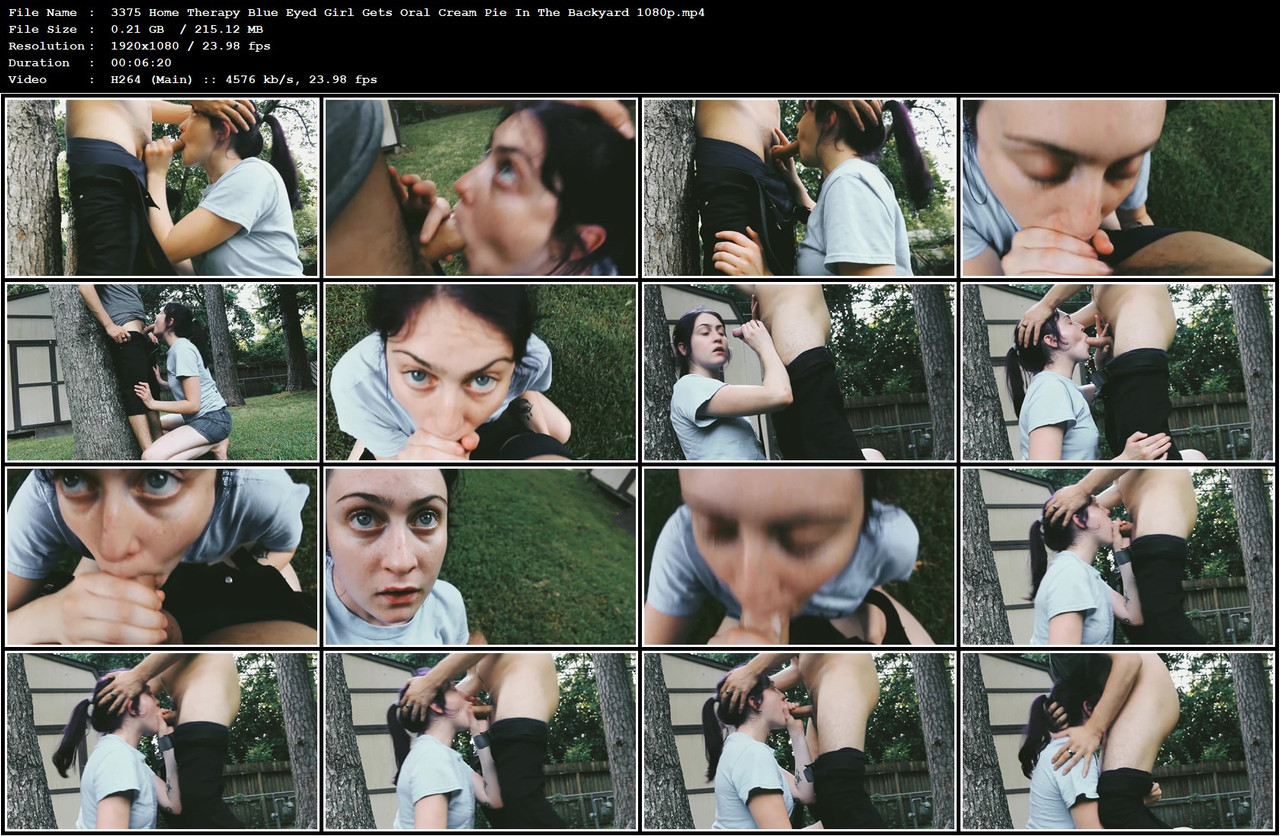 3375 Home Therapy Blue Eyed Girl Gets Oral Cream Pie In The Backyard 1080p mp4