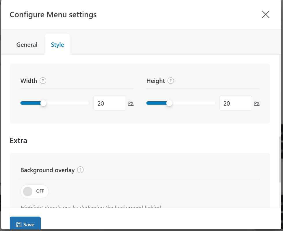 menu settings