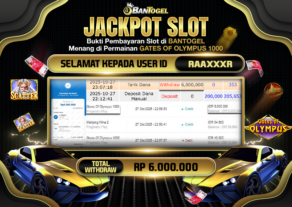 BUKTI JACKPOT LUNAS BANTOGEL