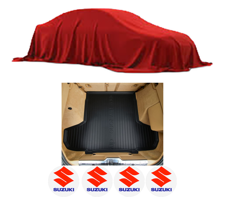 Tavita Portbagaj SUZUKI SX4 (EY, GY) din 2006-2015, Protectie Portbagaj Auto, 4x Stickere auto cu SUZUKI