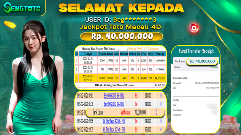 BUKTI PEMBAYARAN TOGEL TOTO MACAU 4D