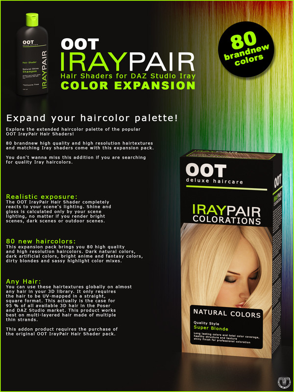 (REPOST) OOT IrayPair Hair Shader XPansion for DAZ Studio Iray