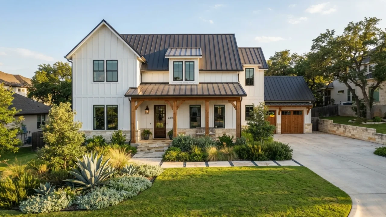 San Antonio home with metal roof curb appeal and resale value