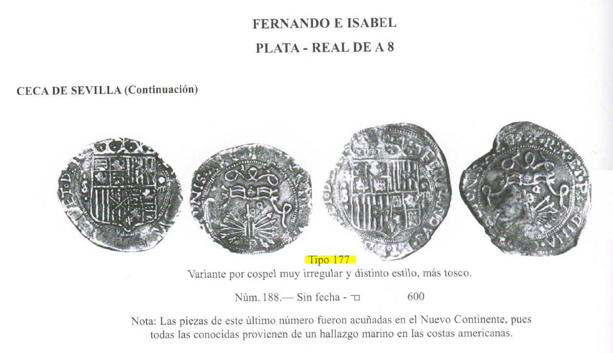8 reales de los Reyes Católicos. A cuestión. Catolicos