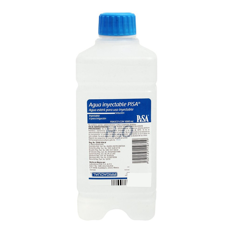 MTC AGUA INYECTABLE 1 LTR **OJO 1 LITRO** PISA APL3X2     7501125110719