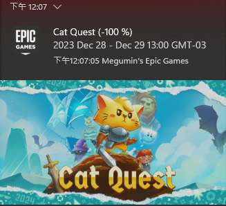 Epic Games - Winter Sale - Cat Quest - Gratis 
