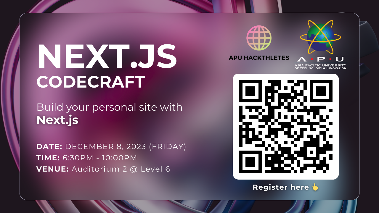 Next.js CodeCraft Workshop (Upcoming)
