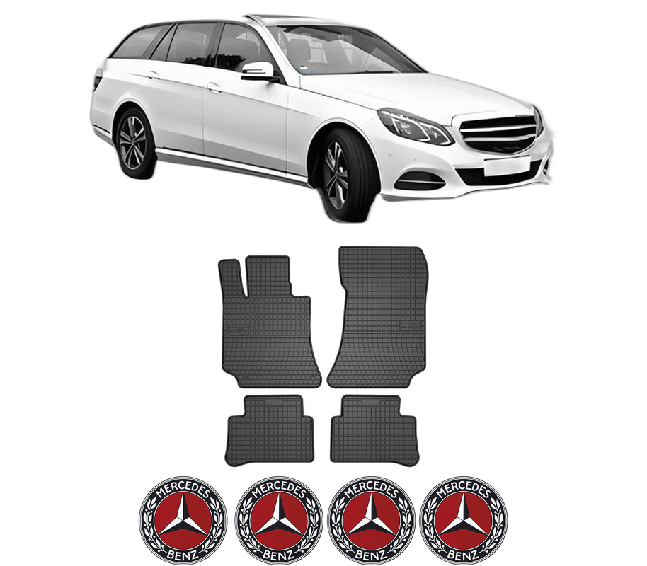 Set covorase presuri MERCEDES-BENZ E-CLASS T-Model (S212) din 2009-2016, auto, din cauciuc thermoplastic, 4 Stickere auto cu MERCEDES-BENZ