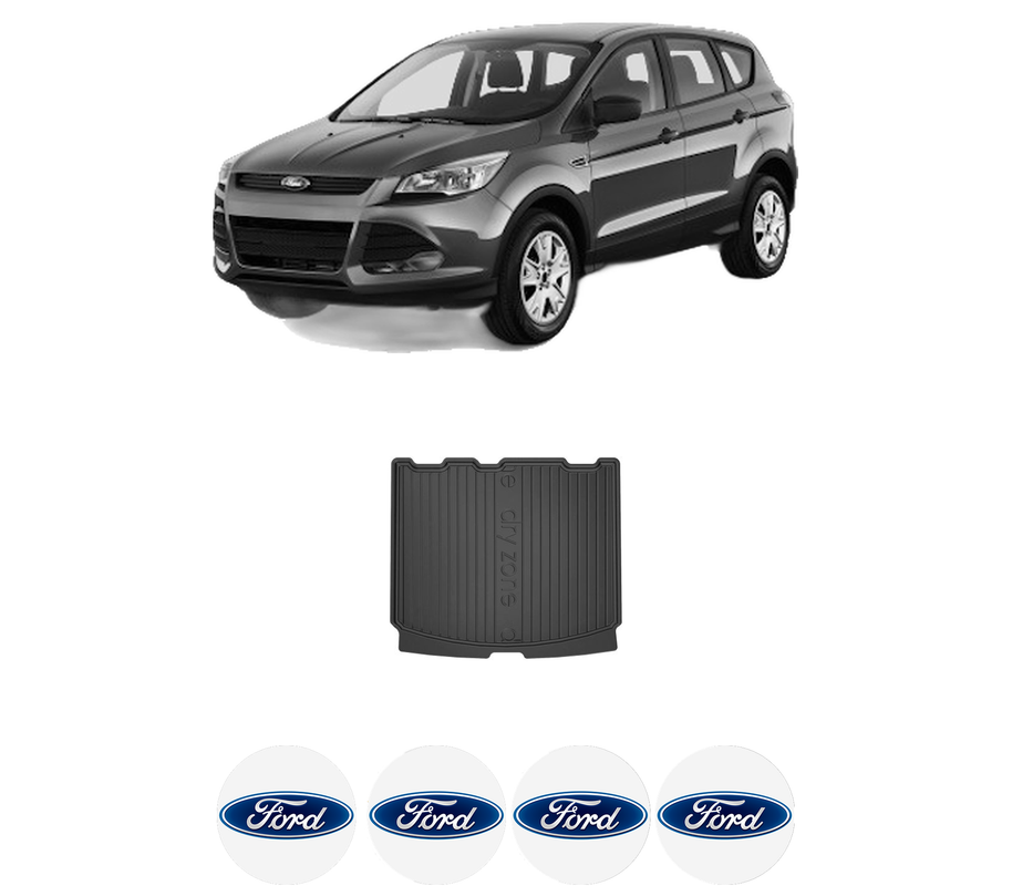 Tavita Portbagaj FORD KUGA II VAN din 2014-2019, Protectie Portbagaj Auto, 4x Stickere auto cu FORD