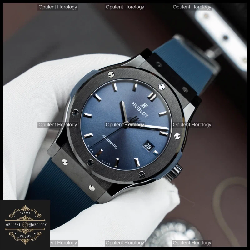 Hublot Classic Fusion Blue Dial Ceramic and King Gold Automatic Watch 42mm