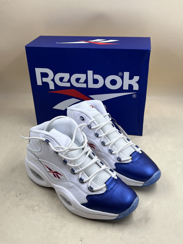 REEBOK QUESTION MID GX0227 UNISEX WHITE/BLUE/RED SIZE USA 14 UK 13 EUR 48.5