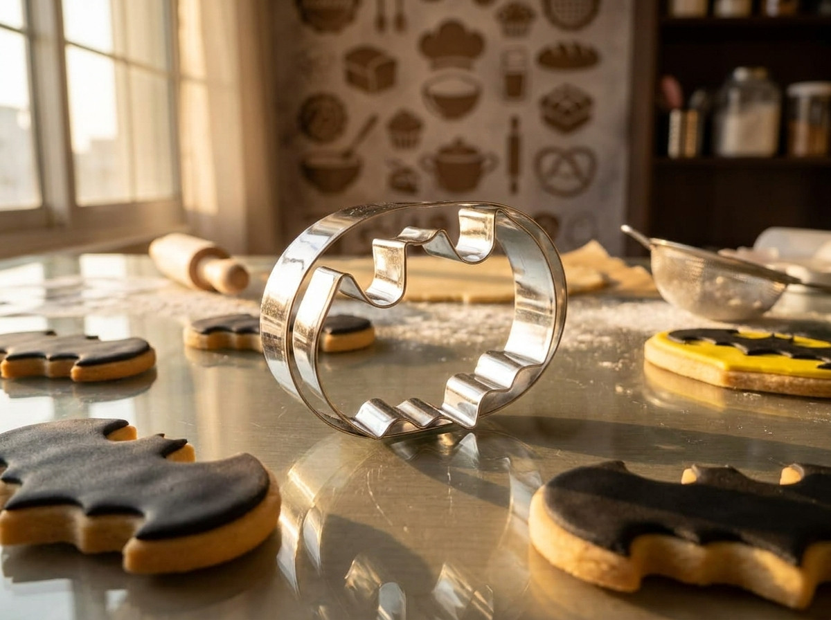 Cortador de galletas de batman en acero utensilo repostería 2pz